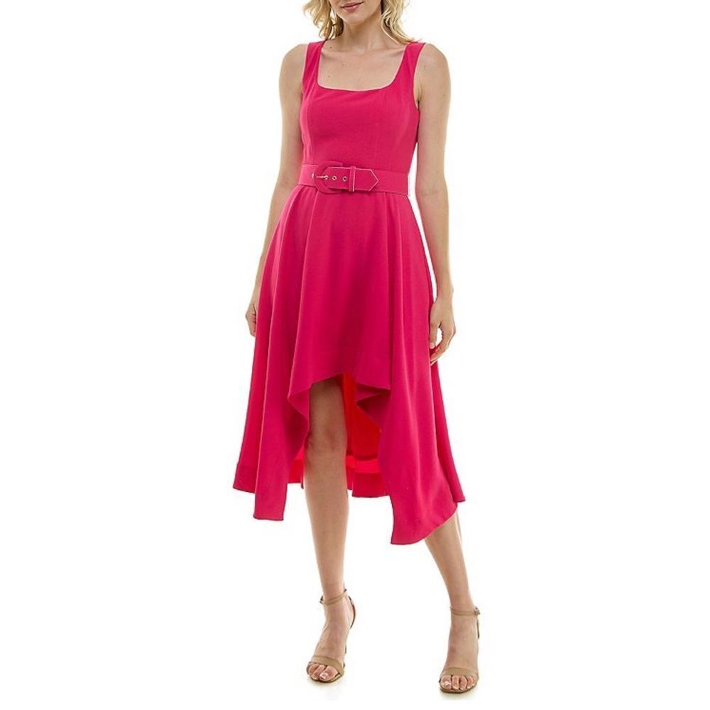 Taylor High- Low Belted Dress-Size 8